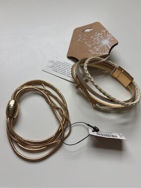 Brand New Gold and Cream Multi-Strand Bracelet Sets